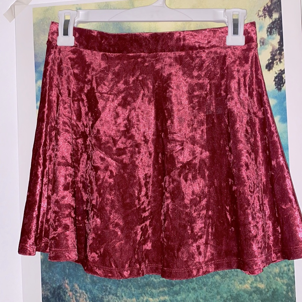 Crushed Velvet Skater Skirt, Small